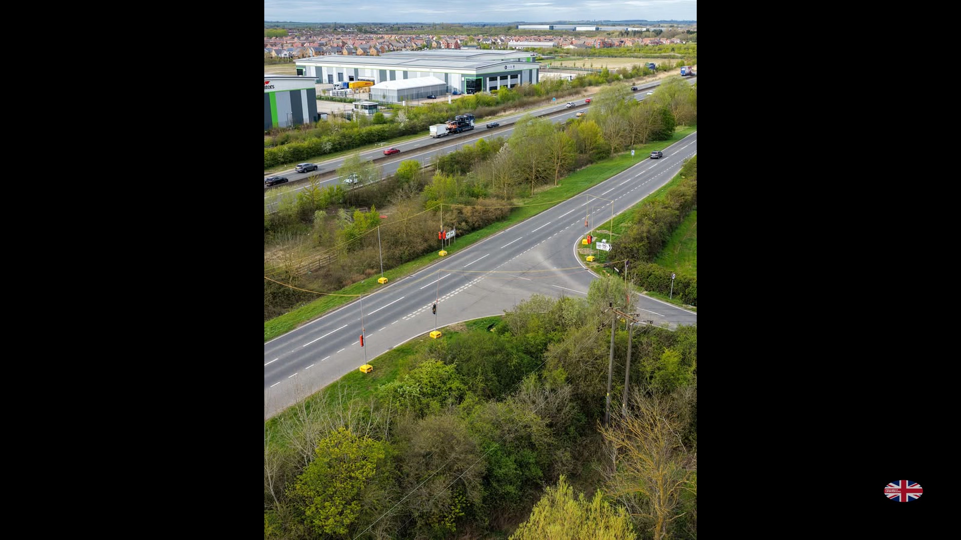 Traffic management equipment and wiring installed at the junction of Broadmead Road and Woburn Road, not yet in use.