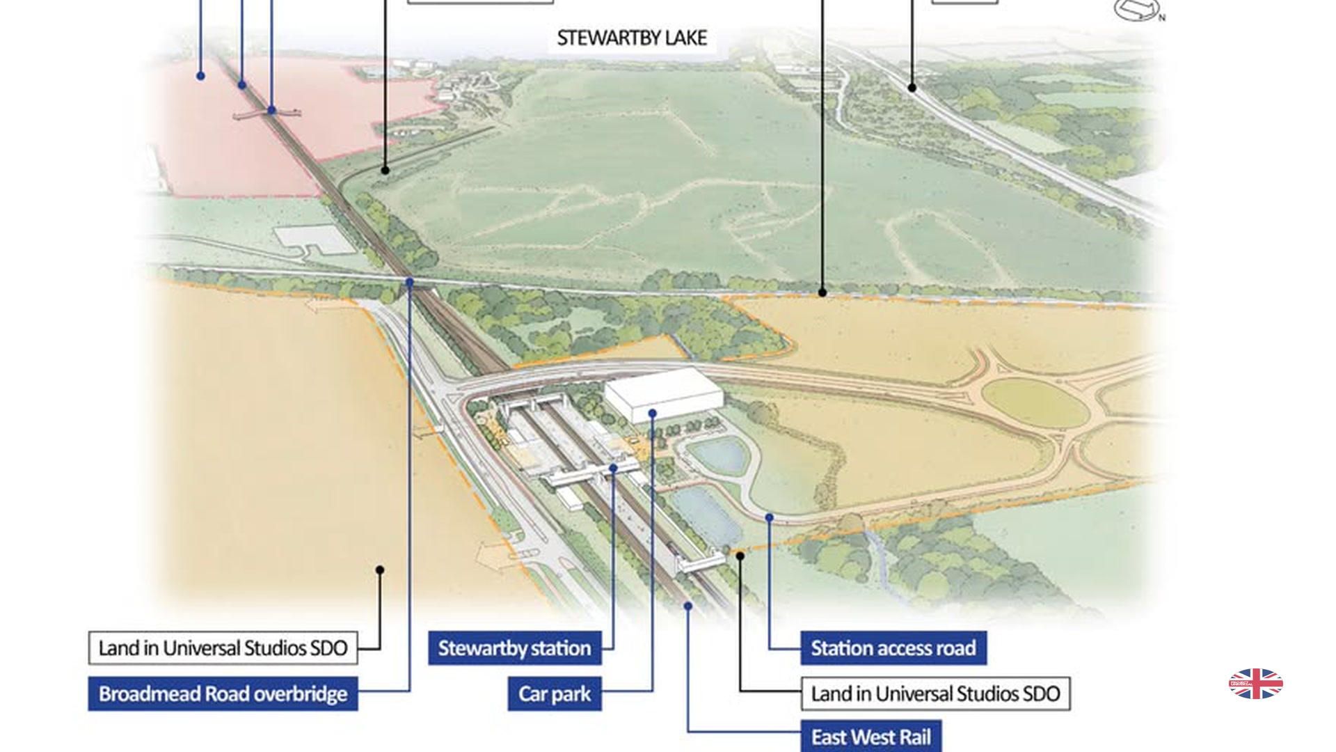 Universal Studios UK Train Station Plans Reveal Road Closures and New Bridge on East-West Rail Line