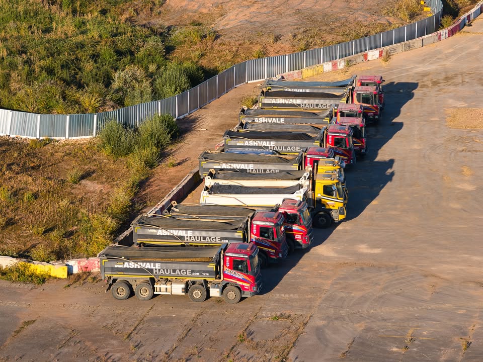 A tipper truck takeover at the Universal UK site — straight lines optional