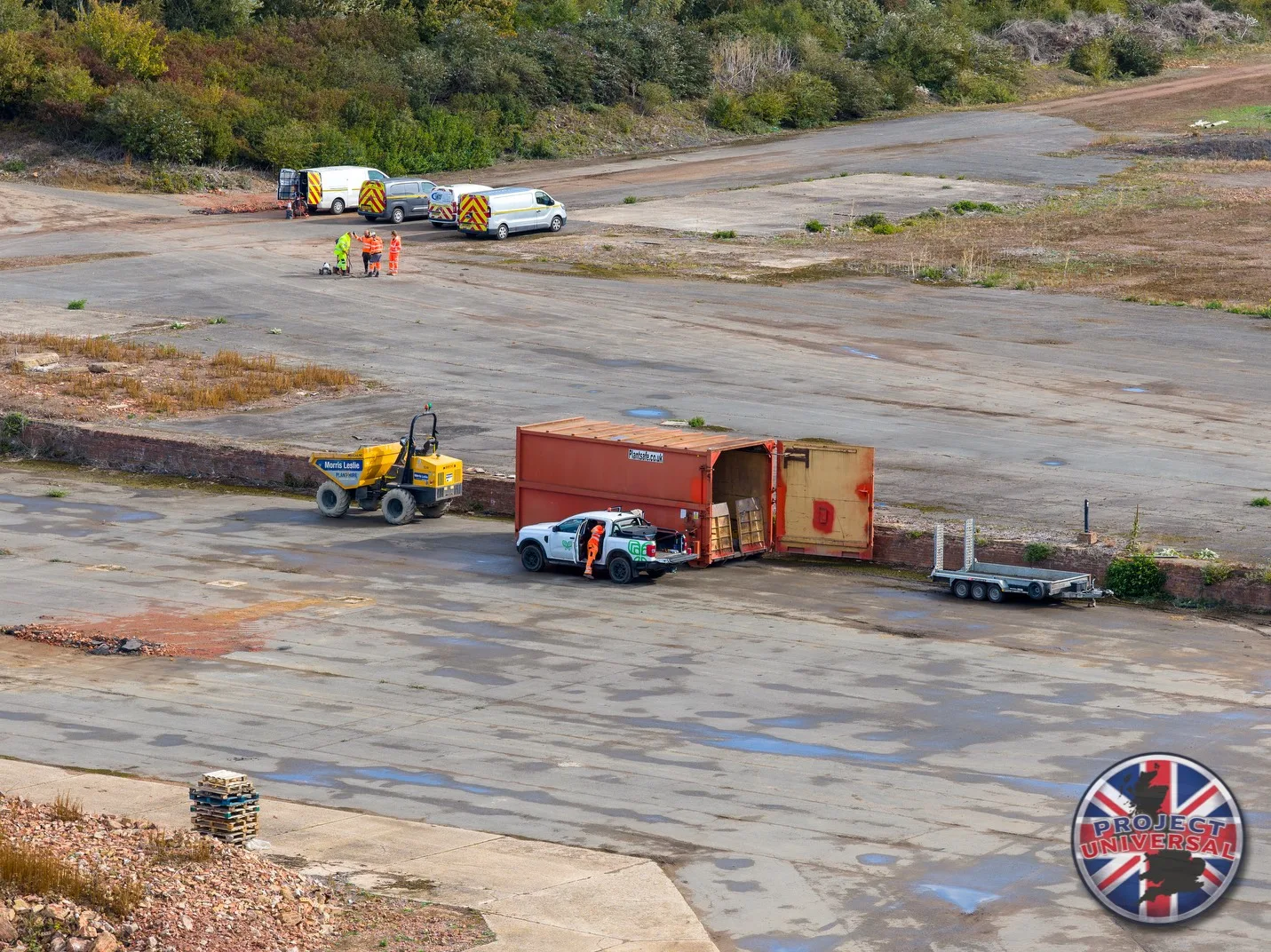 universal studios uk construction containers arrive september2025